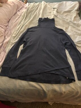 Eddie Bauer Navy Waffle Knit Turtleneck
